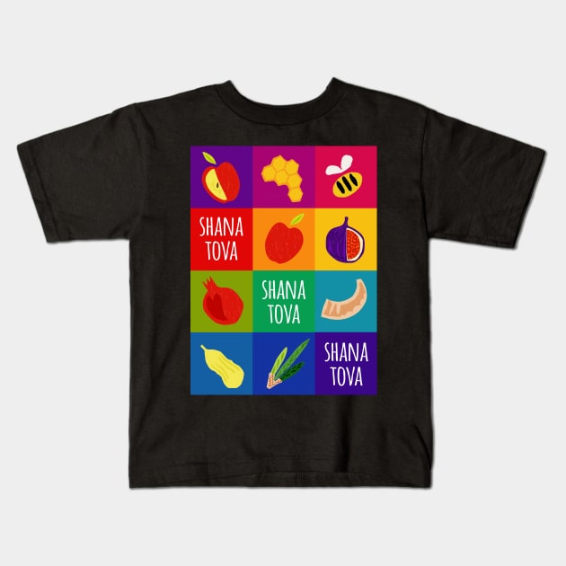 Rosh Hananah Pop Art Oblong Kids T-Shirt by TillaCrowne